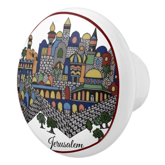 Colorful Jerusalem Keramische Knop (Rechts)