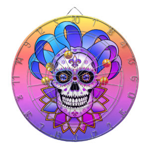 Colorful Jester Skull Dartbord