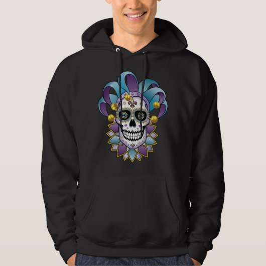 Colorful Jester Skull Hoodie (Voorkant)