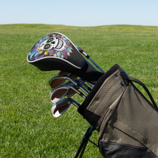 Colorful Jester Skull Hoodie Golfheadcover (Insitu)