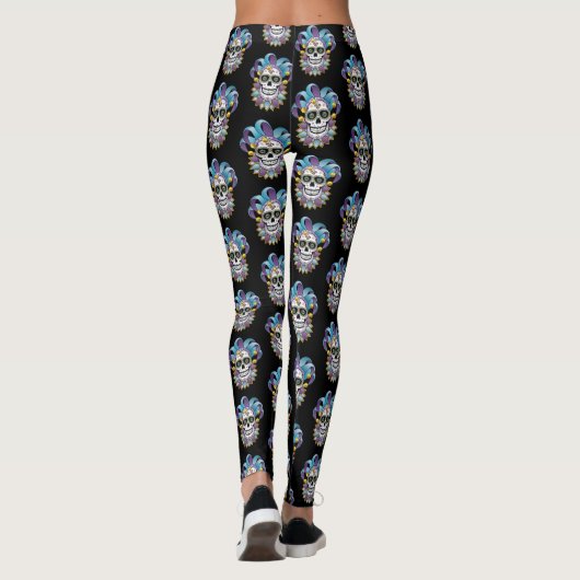 Colorful Jester Skull Leggings (Achterkant)