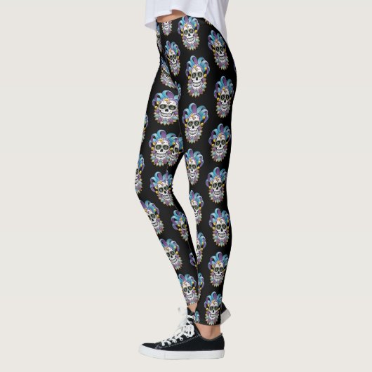 Colorful Jester Skull Leggings (Links)