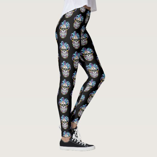Colorful Jester Skull Leggings (Rechts)