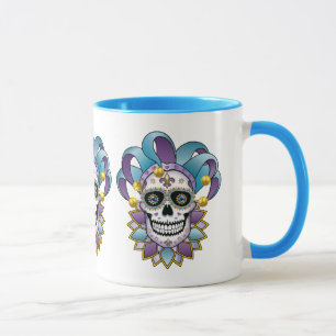 Colorful Jester Skull Mok