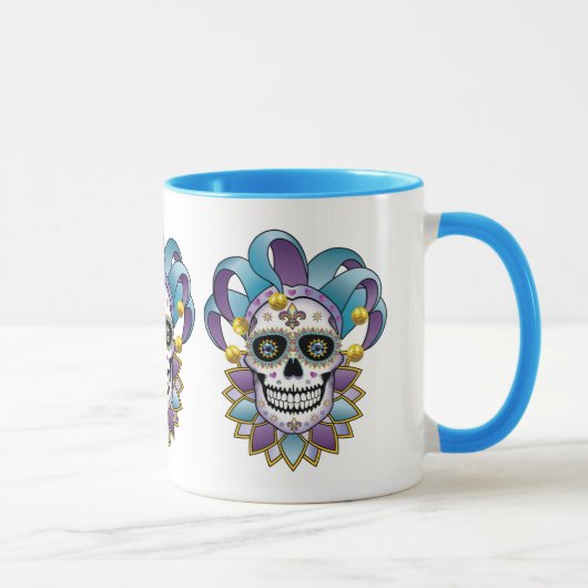 Colorful Jester Skull Mok (Rechts)