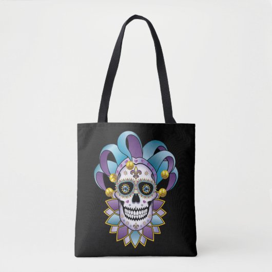 Colorful Jester Skull Tote Bag (Voorkant)