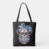 Colorful Jester Skull Tote Bag (Achterkant)