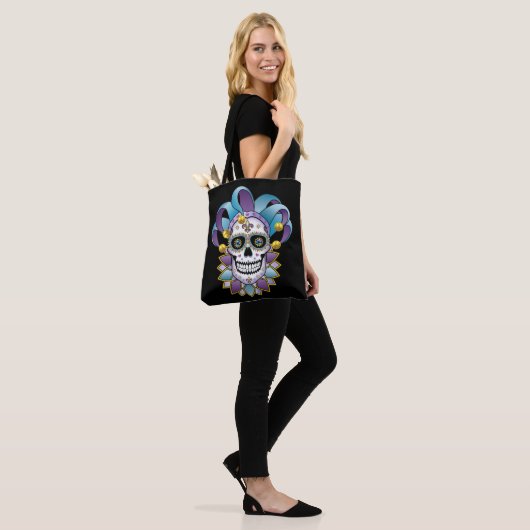 Colorful Jester Skull Tote Bag (Op model)