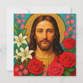 Colorful Jesus Greeting Card.