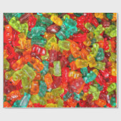 Colorful Jewel Toned Fruity Gummy Beren Snoep Cadeaupapier (Vlak)