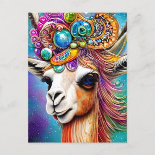 Colorful Jeweled Llama Briefkaart