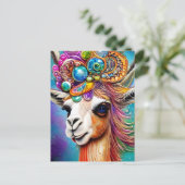 Colorful Jeweled Llama Briefkaart (Staand voorkant)