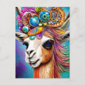 Colorful Jeweled Llama Briefkaart (Voorkant)