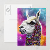 Colorful Jeweled Llama-Briefkaart Briefkaart (Voorkant / Achterkant)