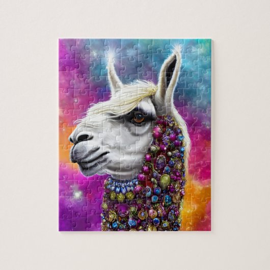 Colorful Jeweled Llama Legpuzzel (Verticaal)
