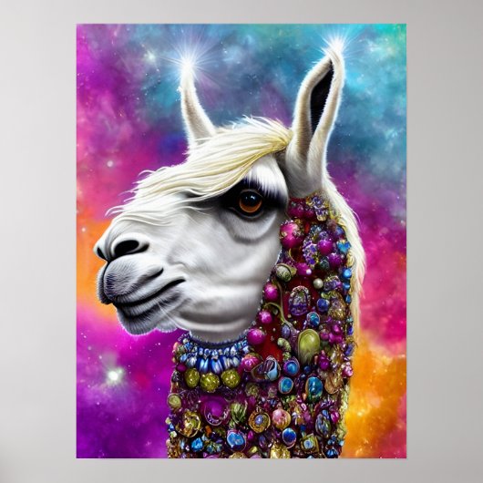 Colorful Jeweled Llama Poster (Voorkant)