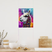 Colorful Jeweled Llama Poster (Keuken)