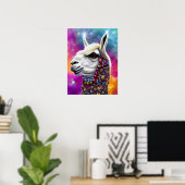 Colorful Jeweled Llama Poster (Thuiskantoor)