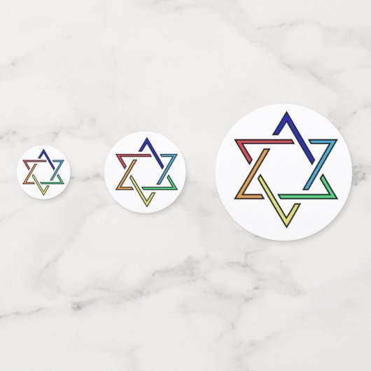 Colorful Jewish Stars Design Table Confetti (Voorkanten)
