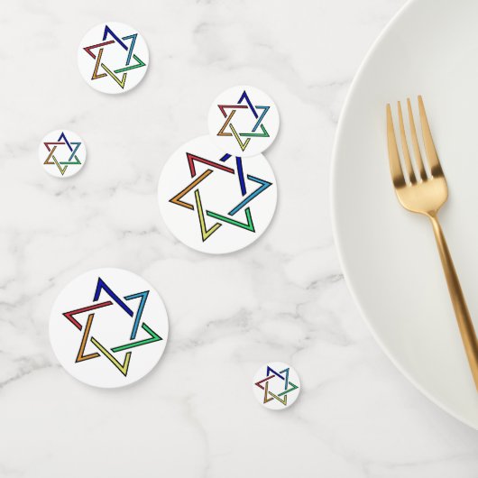 Colorful Jewish Stars Design Table Confetti (Groep)