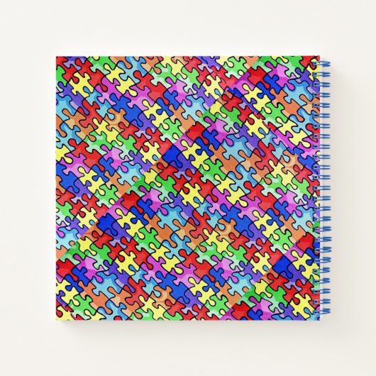 Colorful Jigsaw Puzzle Pattern Personalised Notitieboek (Achterkant)