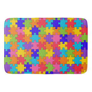 Colorful Jigzaag Puzzle Badmat