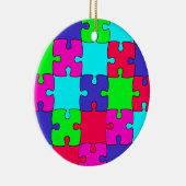 Colorful Jigzaag Puzzle Keramisch Ornament (Rechts)