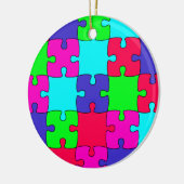 Colorful Jigzaag Puzzle Keramisch Ornament (Links)