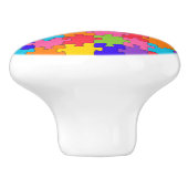Colorful Jigzaag Puzzle Keramische Knop (Zijkant)