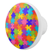 Colorful Jigzaag Puzzle Keramische Knop (Rechts)