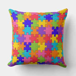 Colorful Jigzaag Puzzle Kussen