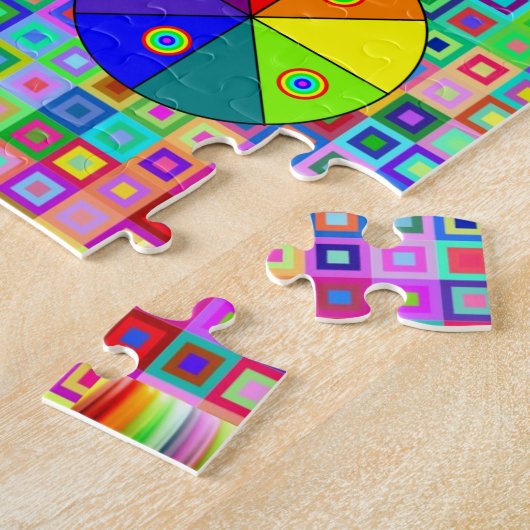 Colorful Jigzaag Puzzle Legpuzzel (Zijkant)