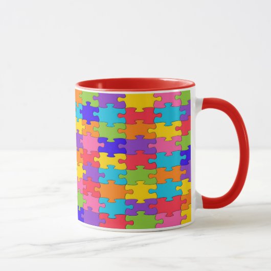 Colorful Jigzaag Puzzle Mok (Rechts)