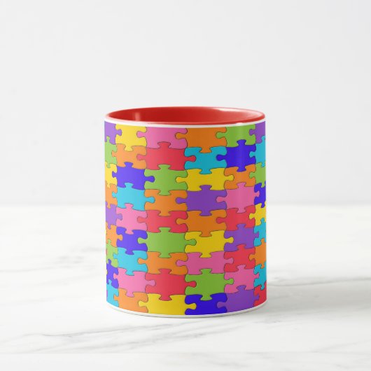 Colorful Jigzaag Puzzle Mok (Midden)