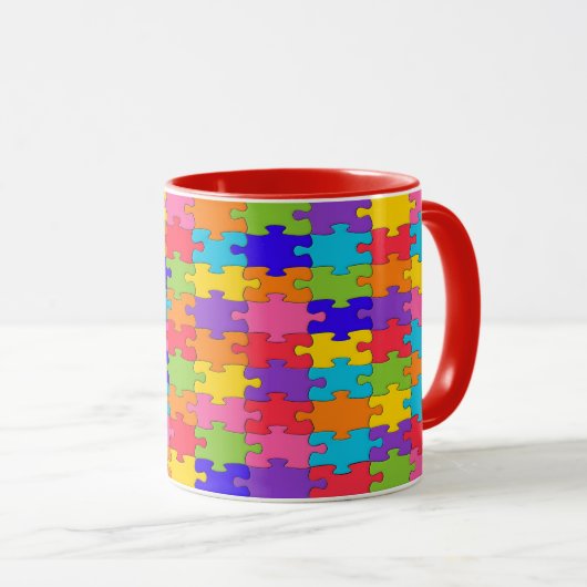 Colorful Jigzaag Puzzle Mok (Voorkant rechts)
