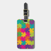 Colorful Jigzaag Puzzle Pattern Bagagelabel (Voorkant verticaal)