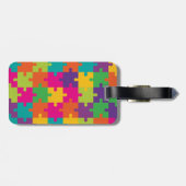 Colorful Jigzaag Puzzle Pattern Bagagelabel (Achterkant horizontaal)