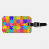 Colorful Jigzaag Puzzle Pattern Bagagelabel (Voorkant horizontaal)