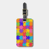 Colorful Jigzaag Puzzle Pattern Bagagelabel (Voorkant verticaal)