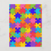 Colorful Jigzaag Puzzle Pattern Briefkaart (Voorkant)