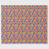 Colorful Jigzaag Puzzle Pattern Cadeaupapier (Vlak)