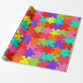 Colorful Jigzaag Puzzle Pattern Cadeaupapier (Uitgerold)