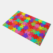 Colorful Jigzaag Puzzle Pattern Deurmat (Schuin)