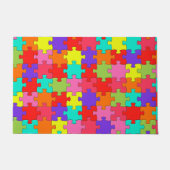 Colorful Jigzaag Puzzle Pattern Deurmat (Voorkant)