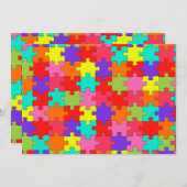 Colorful Jigzaag Puzzle Pattern Kaart (Voorkant / Achterkant)