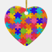 Colorful Jigzaag Puzzle Pattern Keramisch Ornament (Voorkant)
