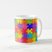 Colorful Jigzaag Puzzle Pattern Koffiemok (Voorkant rechts)