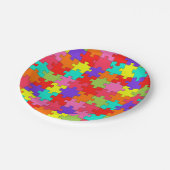 Colorful Jigzaag Puzzle Pattern Papieren Bordje (Gekanteld)