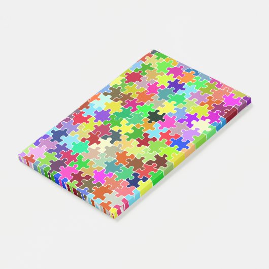 Colorful Jigzaag Puzzle Pattern Post-it® Notes (Schuin)
