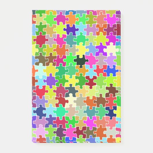 Colorful Jigzaag Puzzle Pattern Post-it® Notes (Voorkant)